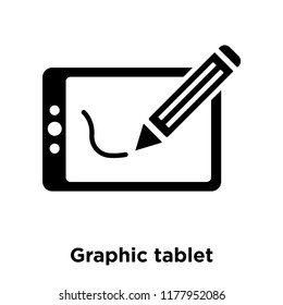 Graphic tablet icon vector isolated on white background, logo concept of Graphic tablet sign on transparent background, filled black symbol