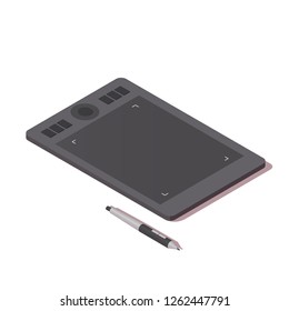 Graphic tablet icon. Vector isometric illustration