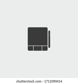 graphic tablet icon. graphic tablet vector on gray background
