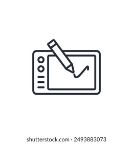 graphic tablet icon. vector.Editable stroke.linear style sign for use web design,logo.Symbol illustration.