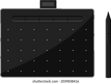 Graphic tablet, illustration, vector on white background.
