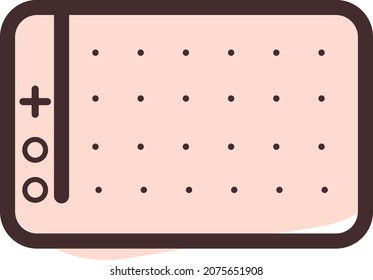 Graphic tablet, illustration, vector, on a white background.