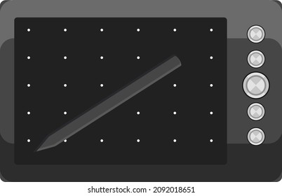 Graphic tablet, illustration, vector on a white background.
