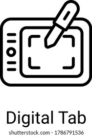 graphic tablet line icon isolated on white background