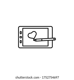 graphic tablet line icon. Signs and symbols can be used for web, logo, mobile app, UI, UX