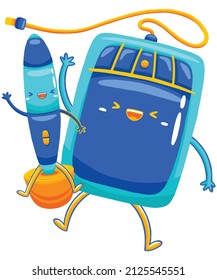 GRAPHIC TABLET mascot in flat cartoon style