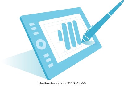 graphic tablet and pen design logo icon vector