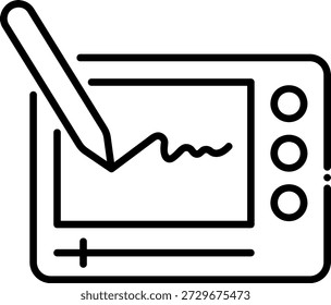Graphic Tablet with Pen: Digital Drawing Icon