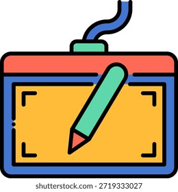 Graphic Tablet with Pen Icon