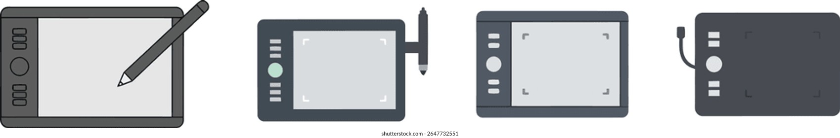 Graphic Tablet Set with Pen Illustration