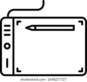 Tableta gráfica con la Ilustración vectorial del icono de la aguja