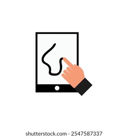 Graphic Tablet technology icon on white background