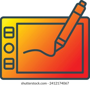 Icono vectorial de tableta gráfica. Se puede usar para imprimir, móviles y aplicaciones web.