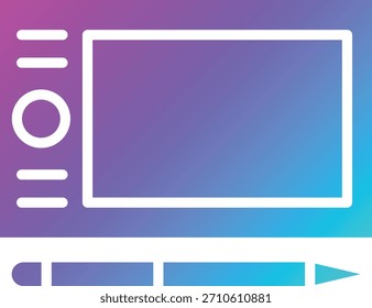 Ilustración de diseño de íconos de Vector de tableta gráfica