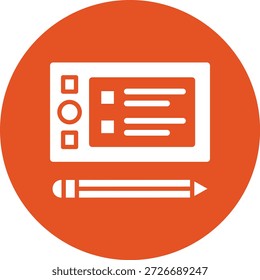Ilustración de diseño de íconos de Vector de tableta gráfica
