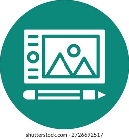Ilustración de diseño de íconos de Vector de tableta gráfica