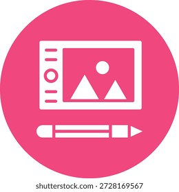 Ilustración de diseño de íconos de Vector de tableta gráfica