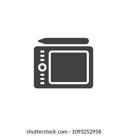 Graphic Tablet vector icon. filled flat sign for mobile concept and web design. Digital Drawing Board simple solid icon. Symbol, logo illustration. Pixel perfect vector graphics
