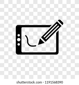 Graphic tablet vector icon isolated on transparent background, Graphic tablet transparency logo concept