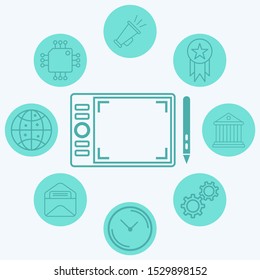 Graphic tablet vector icon sign symbol