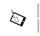 Graphic tablet vector icon sketch and draw icon