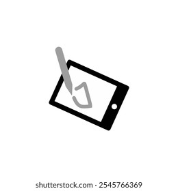 Graphic tablet vector icon sketch and draw icon