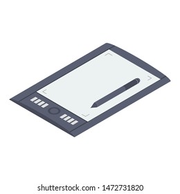 Graphic tablet vector in isometric design 