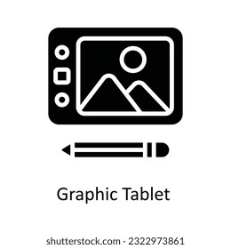 Graphic Tablet Vector   solid Icon Design illustration. Multimedia Symbol on White background EPS 10 File