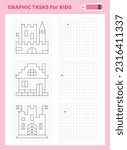 Graphic tasks by cells. Educational games for kids