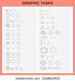 Graphic tasks by cells. Educational games for kids