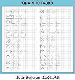 Graphic tasks by cells. Educational games for kids
