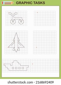 Tareas gráficas por celdas. Juegos educativos para niños