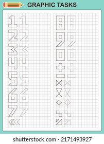 Tareas gráficas por celdas. Juegos educativos para niños