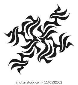 Graphic tattoo design. Stencil. Abstract tribal sign. 