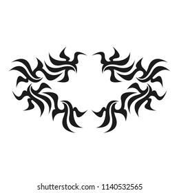 Graphic tattoo design. Stencil. Abstract tribal sign. 