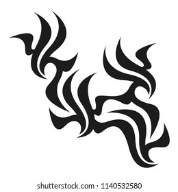 Graphic tattoo design. Stencil. Abstract tribal sign. 