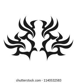 Graphic tattoo design. Stencil. Abstract tribal sign. 