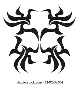 Graphic tattoo design. Stencil. Abstract tribal sign. 