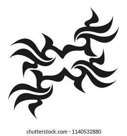 Graphic tattoo design. Stencil. Abstract tribal sign. 