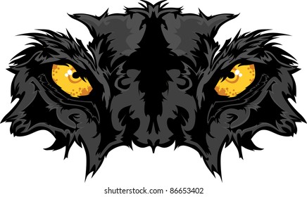 Graphic Team Mascot Image of Panther Eyes