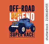 graphic tee design with off-road vehicle drawn as vector