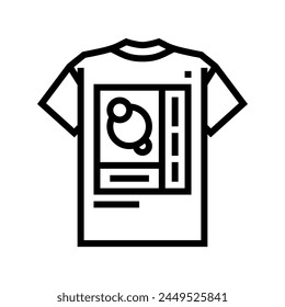 graphic tee streetwear cloth fashion line icon vector. graphic tee streetwear cloth fashion sign. isolated contour symbol black illustration