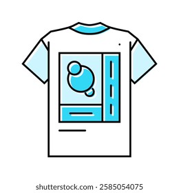 graphic tee streetwear cloth fashion color icon vector. graphic tee streetwear cloth fashion sign. isolated symbol illustration