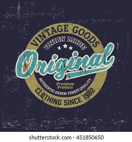 Graphic tee. vintage logo printed for t-shirt apparel. Typography Retro artwork vector illustration