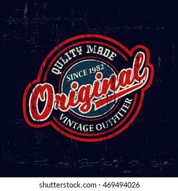 Graphic tee. vintage logo printed for t-shirt apparel. Typography Retro artwork vector illustration