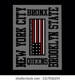 Graphic tee,element,brooklyn,New york  vector illustration design