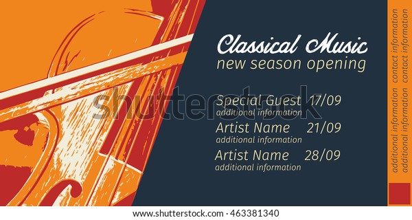 Graphic Template Classical Music Advertising Poster Stock Vector Royalty Free 463381340