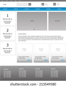 Graphic template homepage of Internet business. Clear webdesign