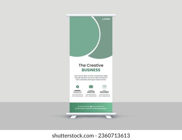 Graphic template roll-up for exhibitions, Business Roll Up, presentation and social networks, Universal design .