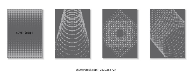 Conjunto de Plantilla gráfica. Textura de línea de escala de grises. Concepto De Verano Con Arte Mínimo. Invitación Plana Con Marco Geométrico. Portada de marca. Volante Gris Y Negro De La Onda. Plantilla gráfica blanca
